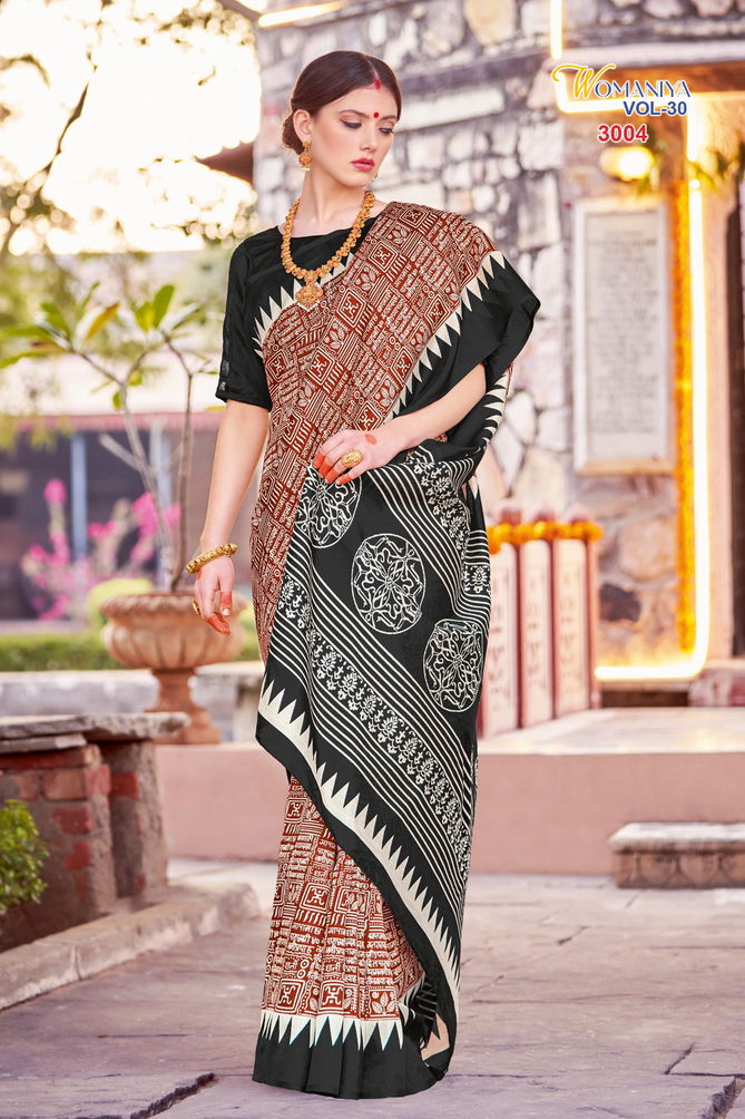 Womaniya Vol 30 By Apple Daily Wear Printed Bhagalpuri Sarees Wholesale Online
